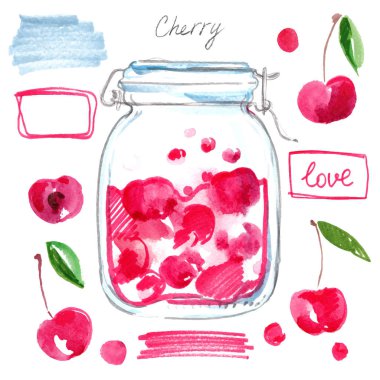 kiraz reçel sulu boya seti