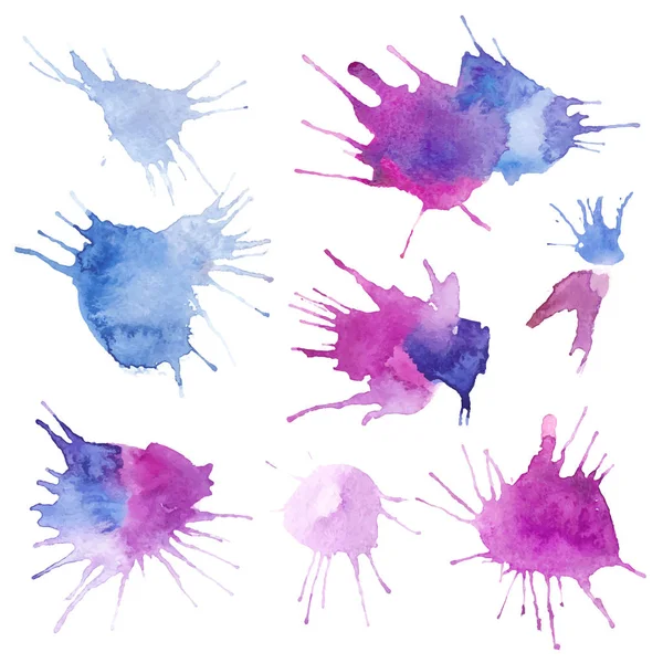 Watercolor blots set — Stock Vector