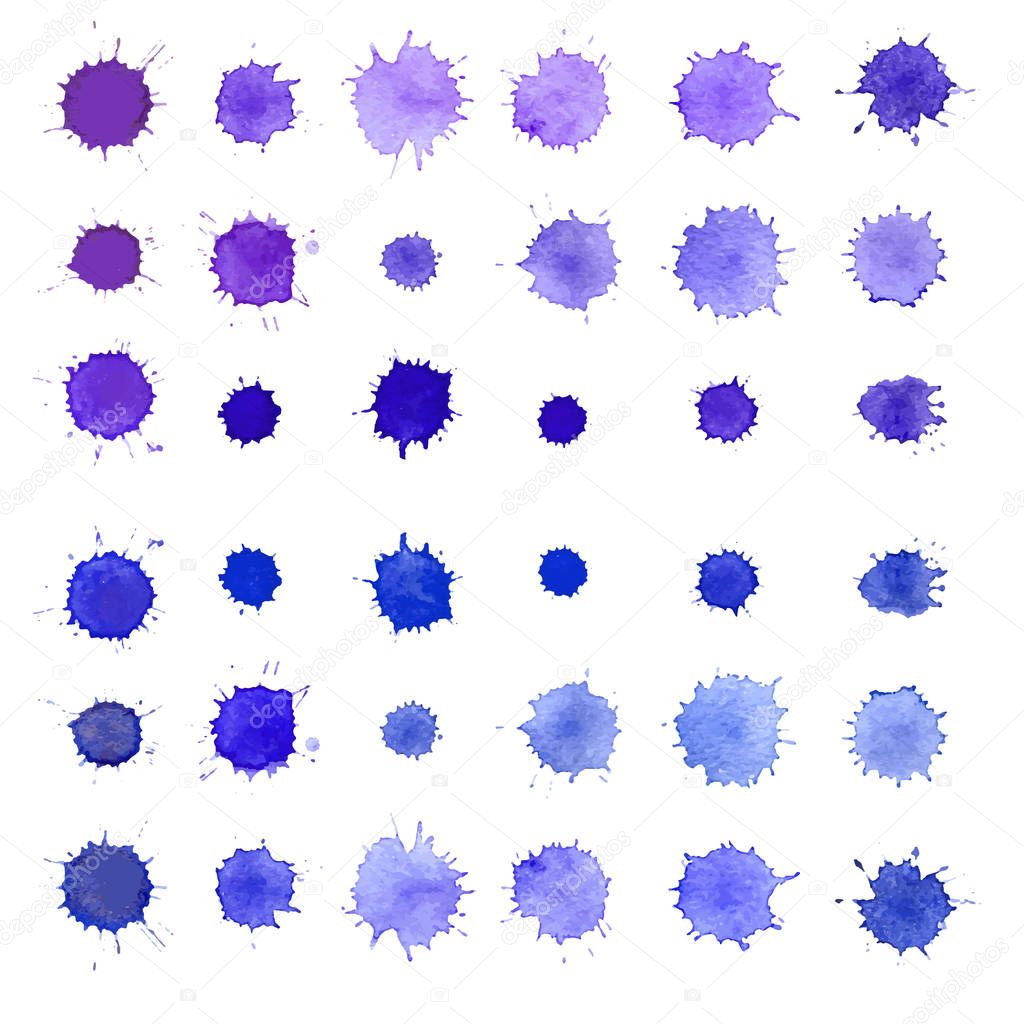 watercolor blots set