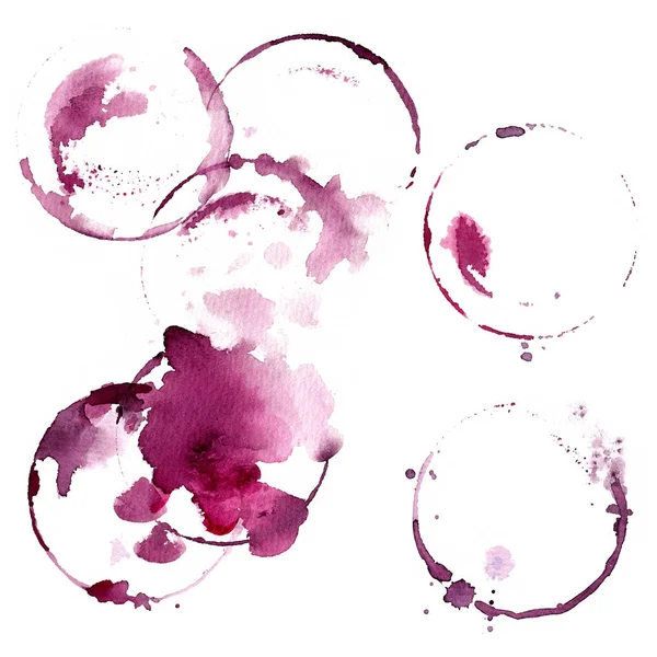 Copo de vinho pintado com aquarelas no fundo branco — Fotografia de Stock