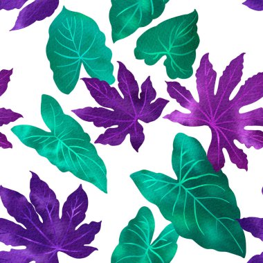 Arkaplanda renkli neon yaprakları