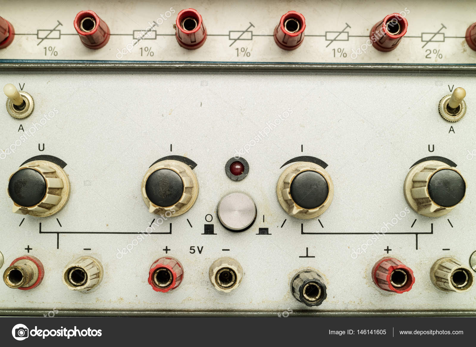 Old Power Supply and Adjustable Resistor — Stock Photo © DejanD 146141605