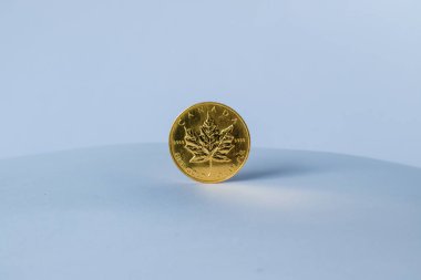Beyaz arka plan üzerinde Kanadalı altın sikke