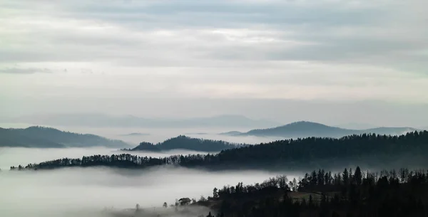 Casa solitaria nella nebbia autunnale — Foto Stock