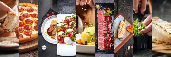 Gurme restoran yemekleri kolaj menüsü tasarımı