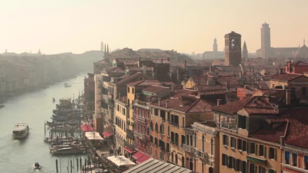 Domes and roofs in Venice view from above — Stock Video