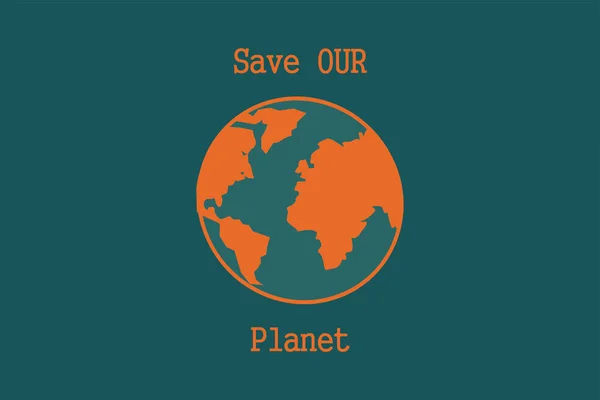 Illustration Our Globe Our Planet Quote Environmental Activism — Stock Photo, Image