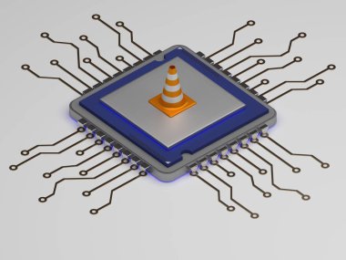 CPU onarım, simgesini Oluşturucu koni. 3D render