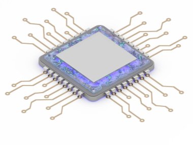 iç dünya cpu iş 3d render kavramsal çizimi