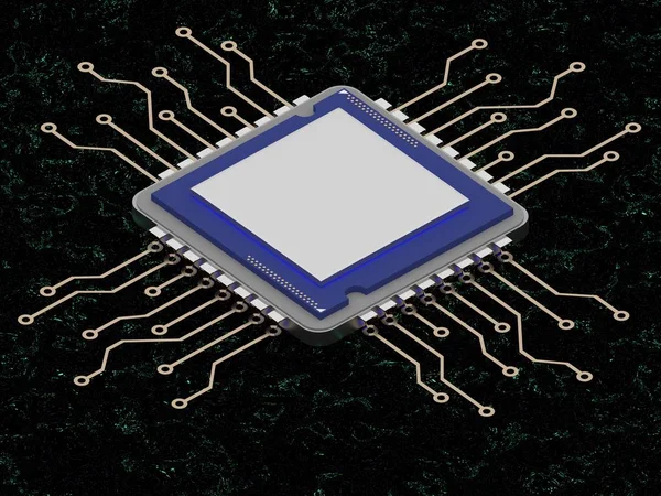 CPU üzerinde grenn teknoloji net 3d render