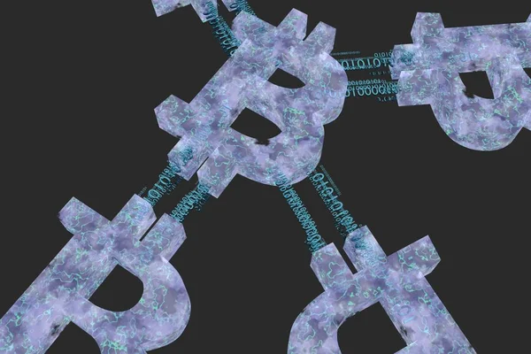 Blockchain ağ, kavramı makine öğrenme, derin öğrenme ve neural ağlar. Şık soyut mühendislik, teknoloji ve bilim. Mavi dağıtılmış bağlantı atom. 3D render