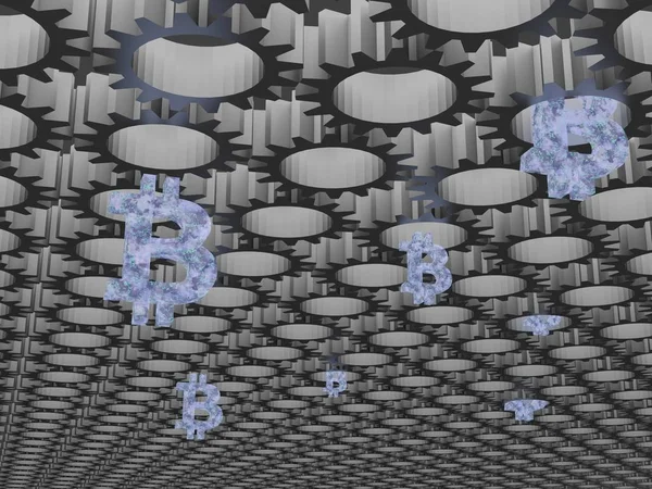 bitcoin araştırma doğum dişli kavramı 3d render