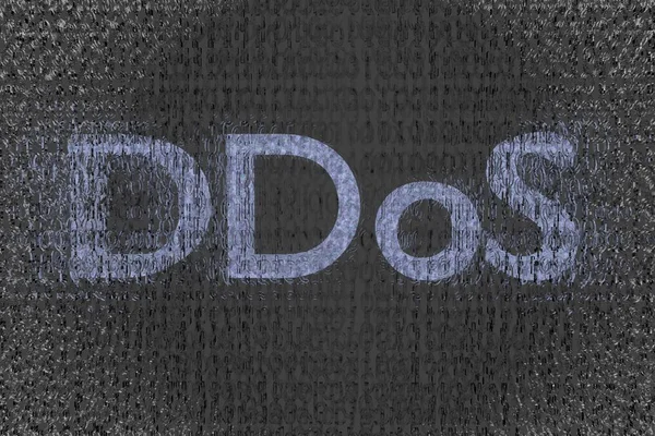 DDoS επίθεση σε δυαδική σύννεφο 3d καθιστούν φόντο Εικόνα Αρχείου
