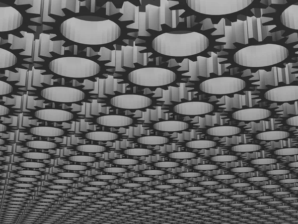 Перспектива візерунка шестерні абстрактний фон 3d рендеринга Стокове Фото