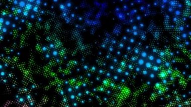 Siyah arka plan üzerine kopya alanı ile parlayan parçacık arka plan animasyon hareket grafik