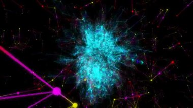 Neural ağ isteklerini işler. Farklı etkinlikler ve projeler için soyut pleksus arka plan. Sorunsuz döngü.