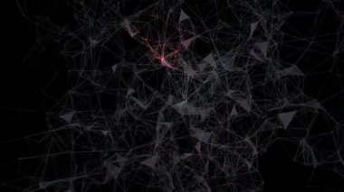 Neural ağ bilgi arama. Farklı etkinlikler ve projeler için soyut pleksus arka plan. Sorunsuz döngü.