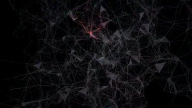 Neural ağ bilgi arama. Farklı etkinlikler ve projeler için soyut pleksus arka plan. Sorunsuz döngü.