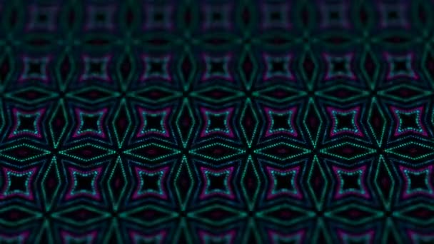 Disco kaleidoszkópjaikkal háttér animációs izzó neon színes vonalak és a geometriai formák, a zenei videók, Vj, Dj, színpadon, Led-képernyőkön, Térkép, events.seamless loop.constellation — Stock videók