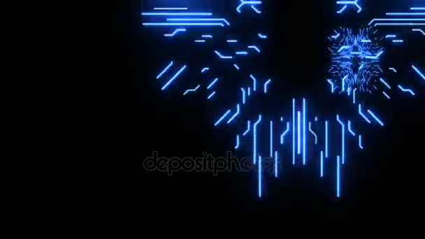 Elektrische Techno neonlampen. Blauwe laserstralen. Naadloze loops. Erg handig voor achtergronden. — Stockvideo