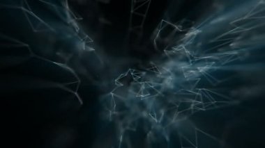 Zarif koyu mavi arka plan. Noktaları ve çizgileri bağlanır. iç glow.seamless loop.motion.