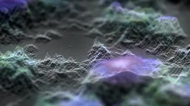 bilgisayar video soyut hareketli background.dots oluşturulan ve bulanıklık zemin üzerine Parlatıcı ile bağlantı çizgileri. Yavaş hareket ve field.seamless döngü sığ derinliği.