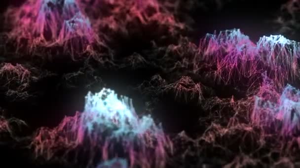 fond cinématographique. montagnes magiques poussant du vide. boucle transparente .