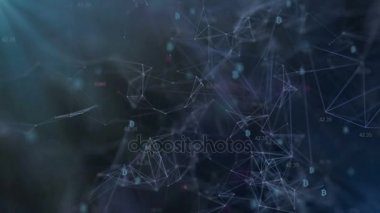 bitcoin dünya para system.cinematographic arka planda döner. sorunsuz döngü.