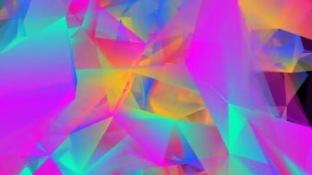 Image numérique abstraite de triangles multicolores. boucle transparente . — Video