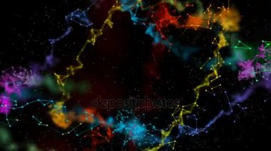 simetrik renk yerçekimi dalgaları. sinematografik arka plan. sorunsuz döngü.