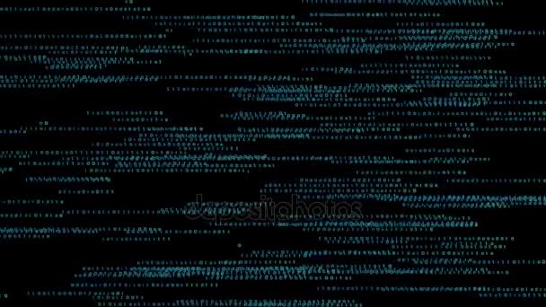 Long strings of binary code slowly creep across the screen. The cinematic background. — Stock Video