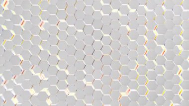 beyaz altıgenler ile renkli ekler. sorunsuz döngü.