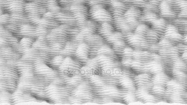 Organiska vågor bestående av vita cirklar röra sig smidigt från topp till botten. sömlös loop. — Stockvideo
