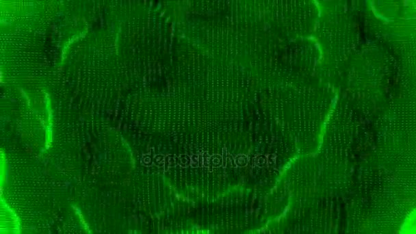 有机运动的绿色颗粒形成了物质。无缝环. — 图库视频影像