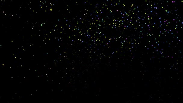 Kolorowe gwiazdki na niebie pojawiają się i znikają. Płynna pętla. — Wideo stockowe