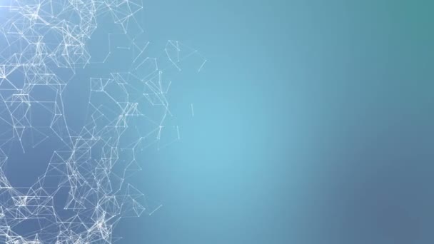 contexte d'affaires. Élément rotatif sur le côté gauche de l'écran sur un fond bleu. Endroit pour le texte. boucle transparente .