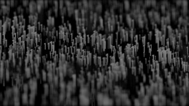 Hareket eden ve titreşen parçacıklarla soyut arkaplan. Bokeh 'in arka planı. Kusursuz döngünün animasyonu.