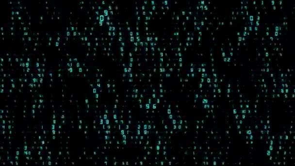 Les nombres pulsants se déplacent horizontalement. sujets d'affaires. fond cinématographique. boucle transparente .