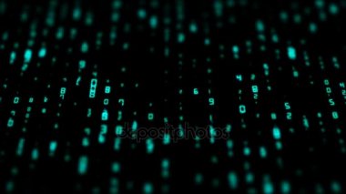 dikey hareket yeşil sayı. sinematik arka plan. sorunsuz döngü.