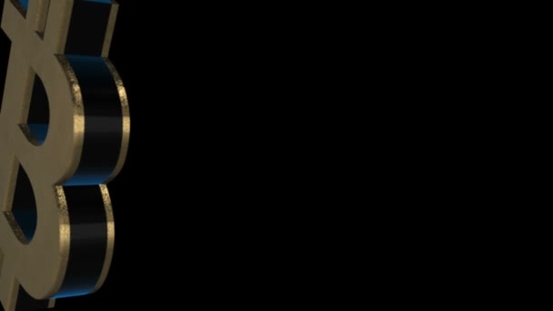 Il grande simbolo d'oro di bitcoin ruota. anello senza giunte . — Video Stock