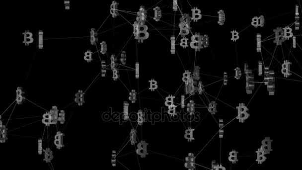 A világ bitcoin bitcoin system.cinematic background.3d animáció működését. varrat nélküli hurok. — Stock videók