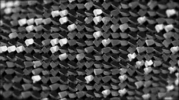 Chrompartikel drehen sich im All. filmisch-industrieller Hintergrund. 3D-Animation. nahtlose Schleife. — Stockvideo