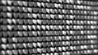 alan derinliği cubes.cinematic endüstriyel background.3d animasyon yansıtıyordu. sorunsuz döngü.