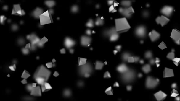 mouvement des cubes profondeur de champ. contexte industriel cinématographique. Animation 3D. boucle transparente .