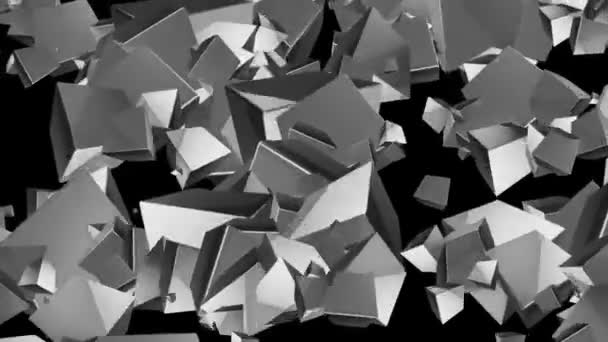 Cubes.cinematographic ébullition arrière-plan industriel.animation 3d. boucle transparente . — Video