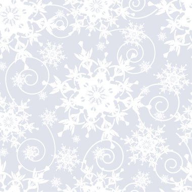 Kar taneleri ile ışık gri seamless modeli