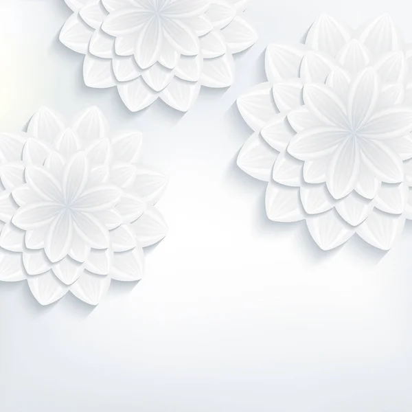 Grußkarte mit 3D-Blume Chrysantheme — Stockvektor