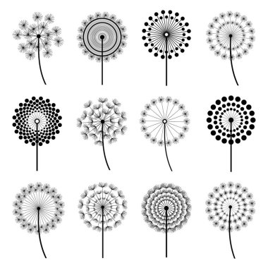 Stilize dandelions kümesi