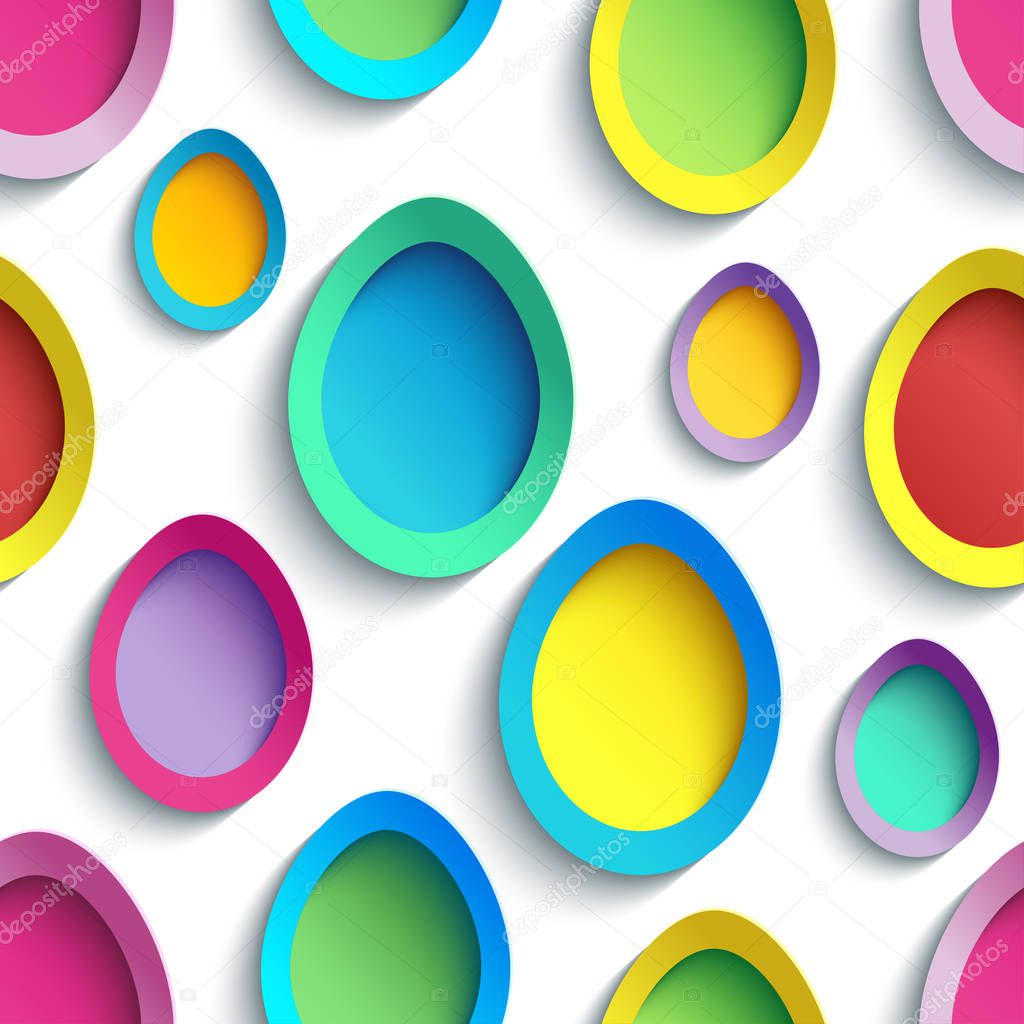Stylish colorful seamless pattern with Easter egg
