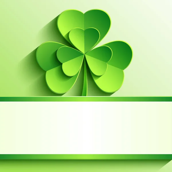 St. Patricks day card with 3d green clover — Stock Vector